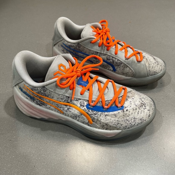 Puma All-Pro Nitro Rj Barrett Basketball Shoes - Gray and Orange - Picture 1 of 13
